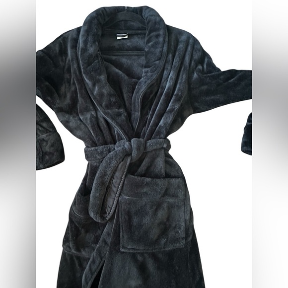 SOMA Embraceable Plush Long Robe Black S / M A415 &416 - Picture 5 of 8